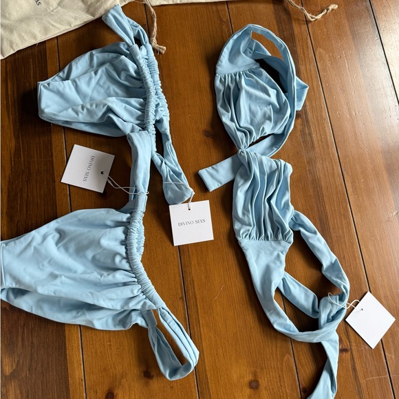 Sky Blue Bikini set top and bottom - Women Swim Bikini - Picture 4 of 4